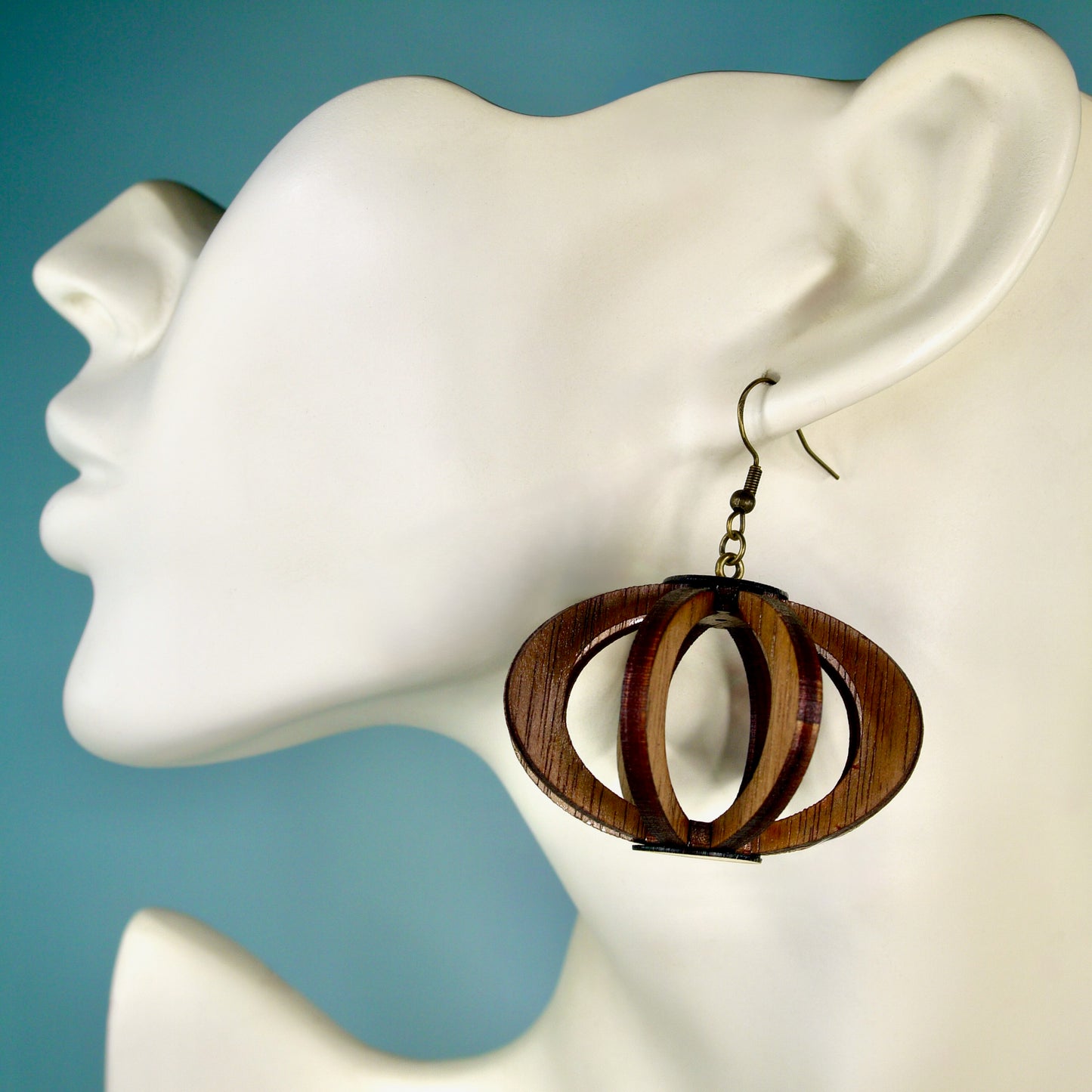 Wood Orb Earrings