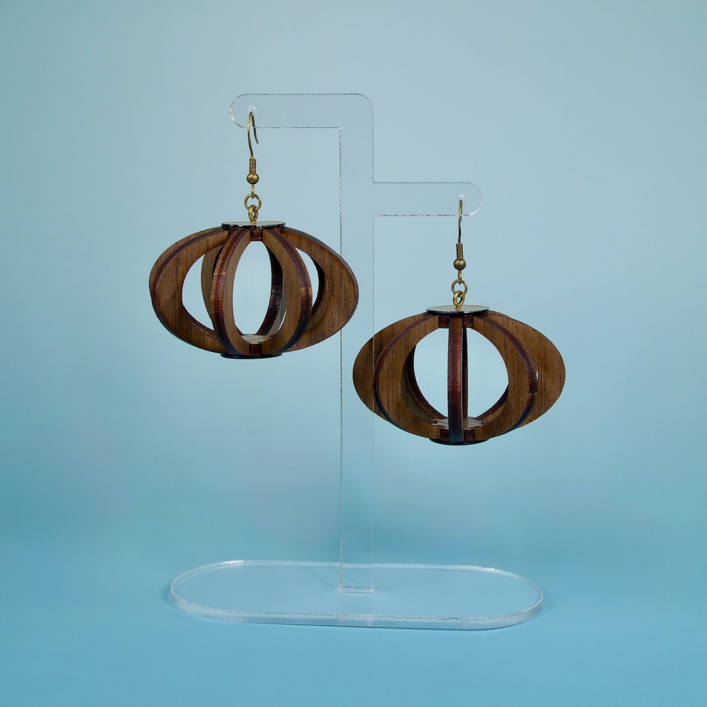 Wood Orb Earrings