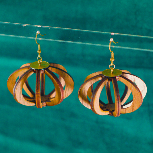 Wood Orb Earrings