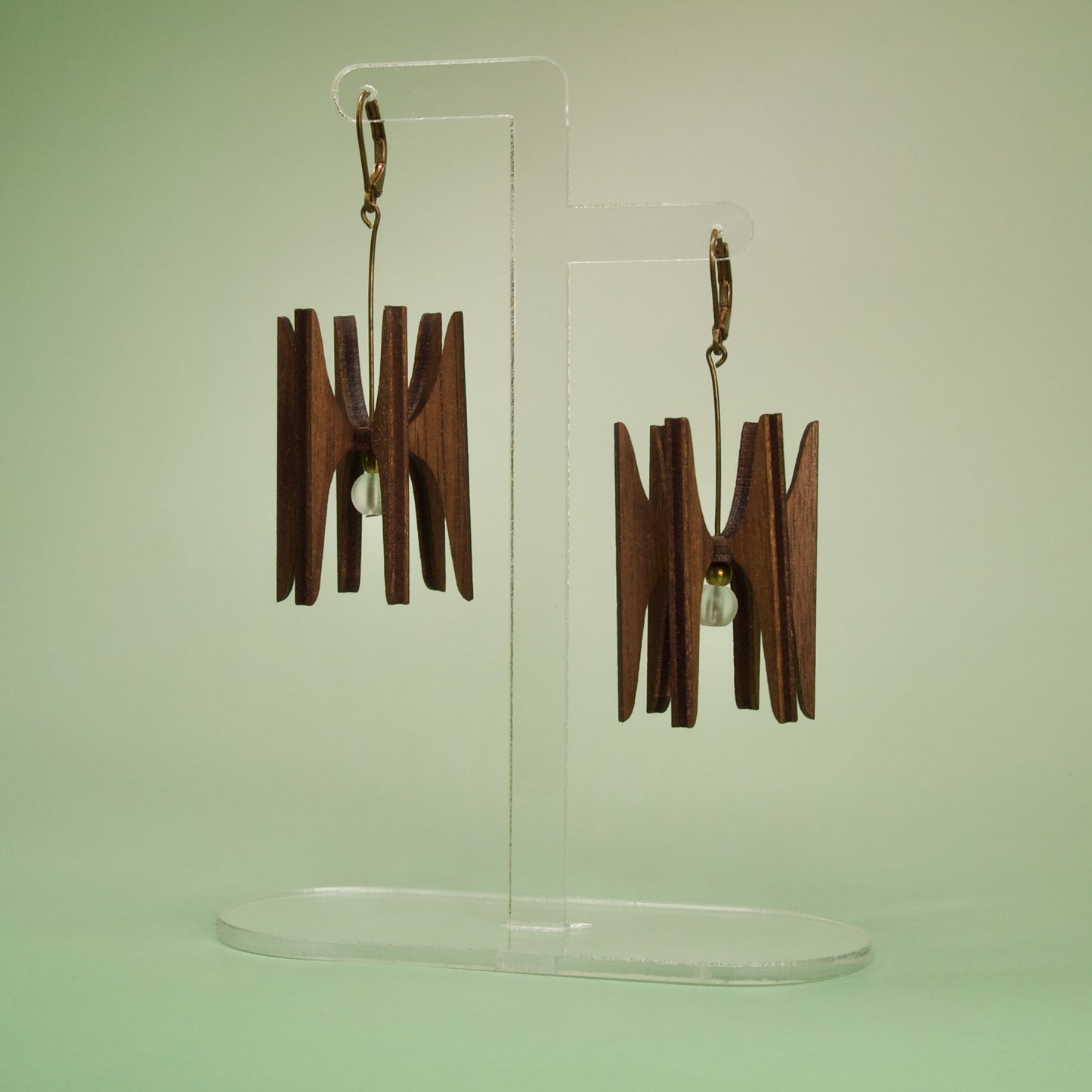 Wood Pendant Lamp Earrings