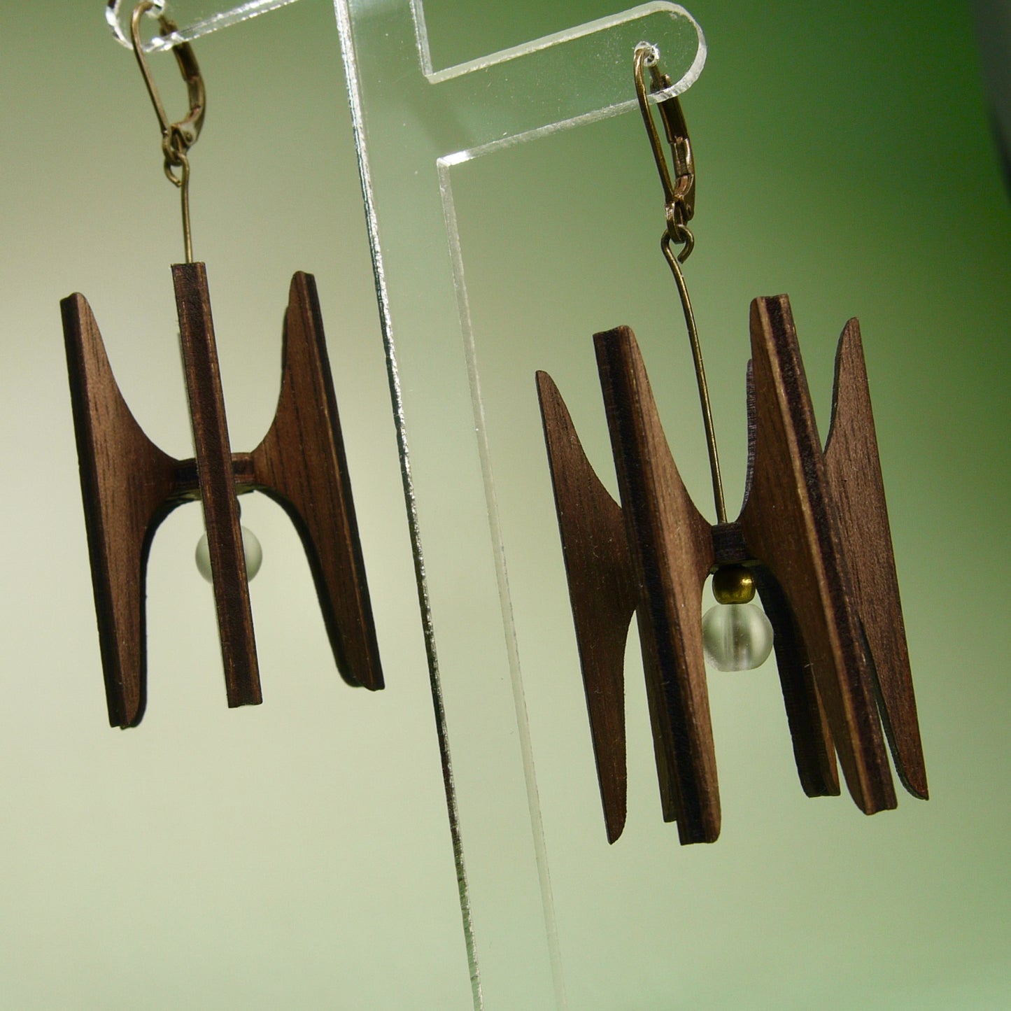 Wood Pendant Lamp Earrings